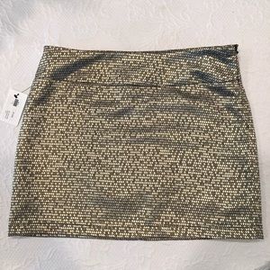 NWT Costa Blanca gold and black mini skirt sz L